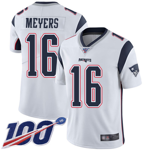 New England Patriots Football 16 Vapor Untouchable 100th Season Limited White Men Jakobi Meyers Road NFL Jersey